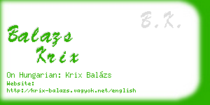 balazs krix business card
